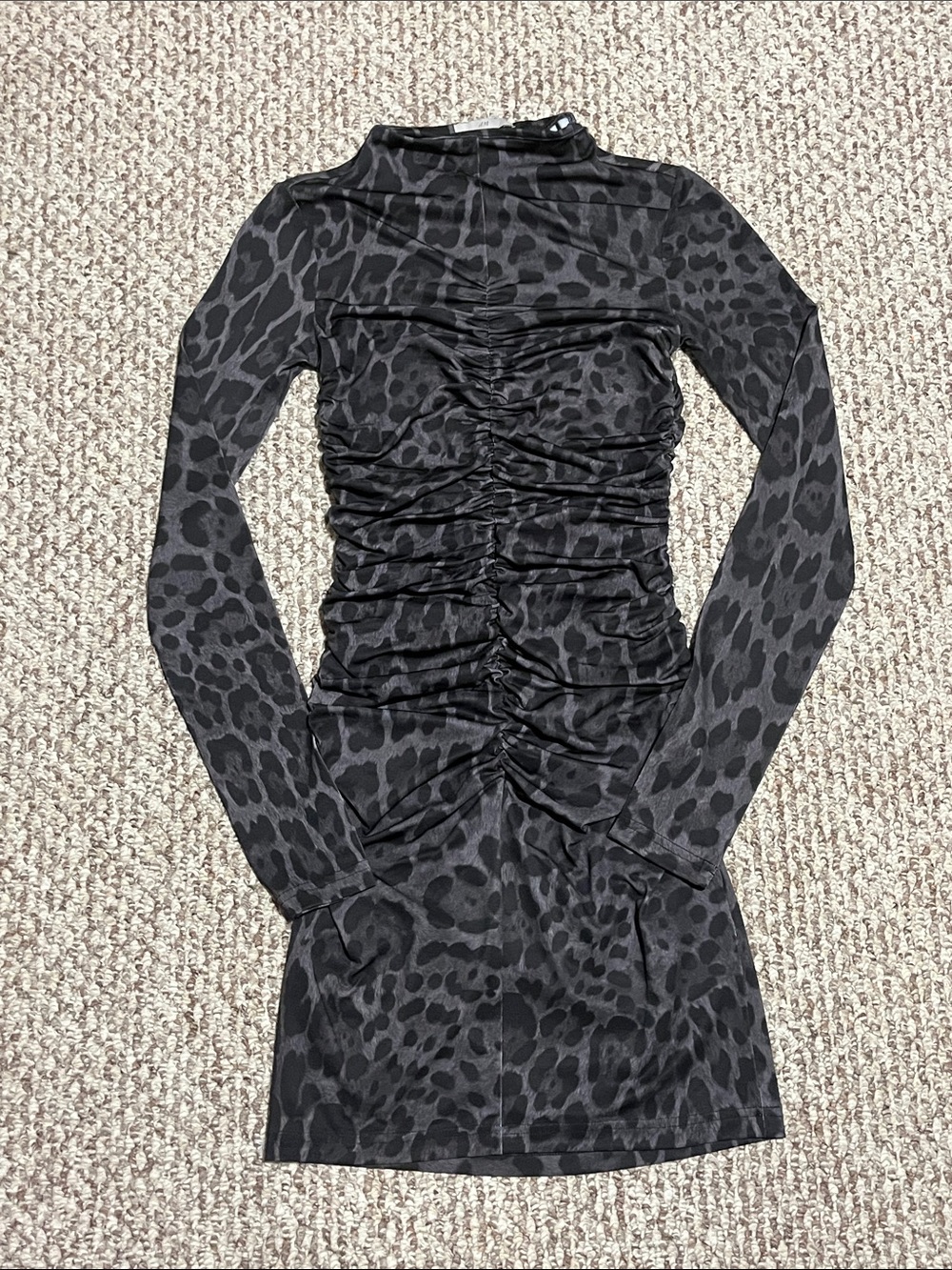 H&M Black and Light Gray Leopard Print Dress